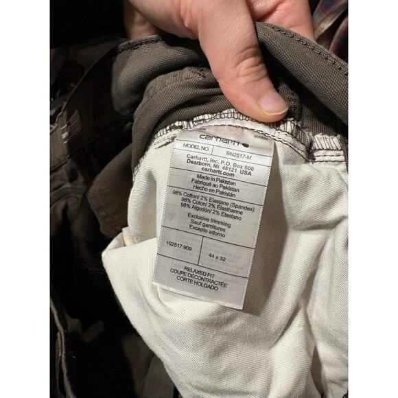 Carhartt relaxed straight rigby pant men's 44x32 brown workwear - Picture 6 of 6